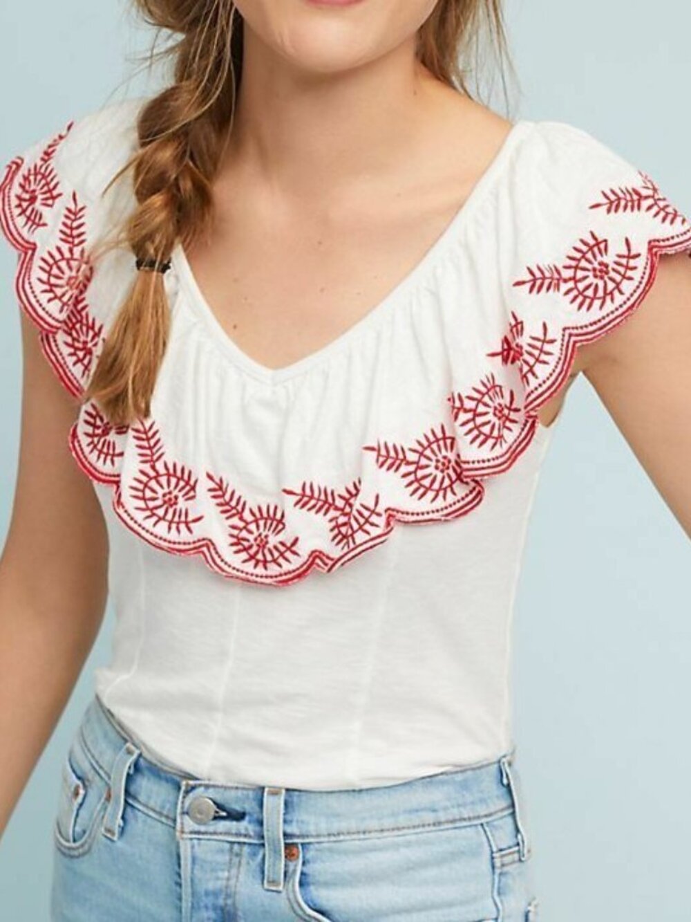 Anthropologie Julieta Ruffled Top by Moulinette Soeurs